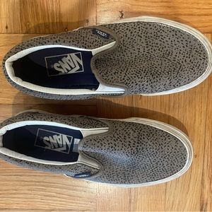 Vans leopard print slip ons